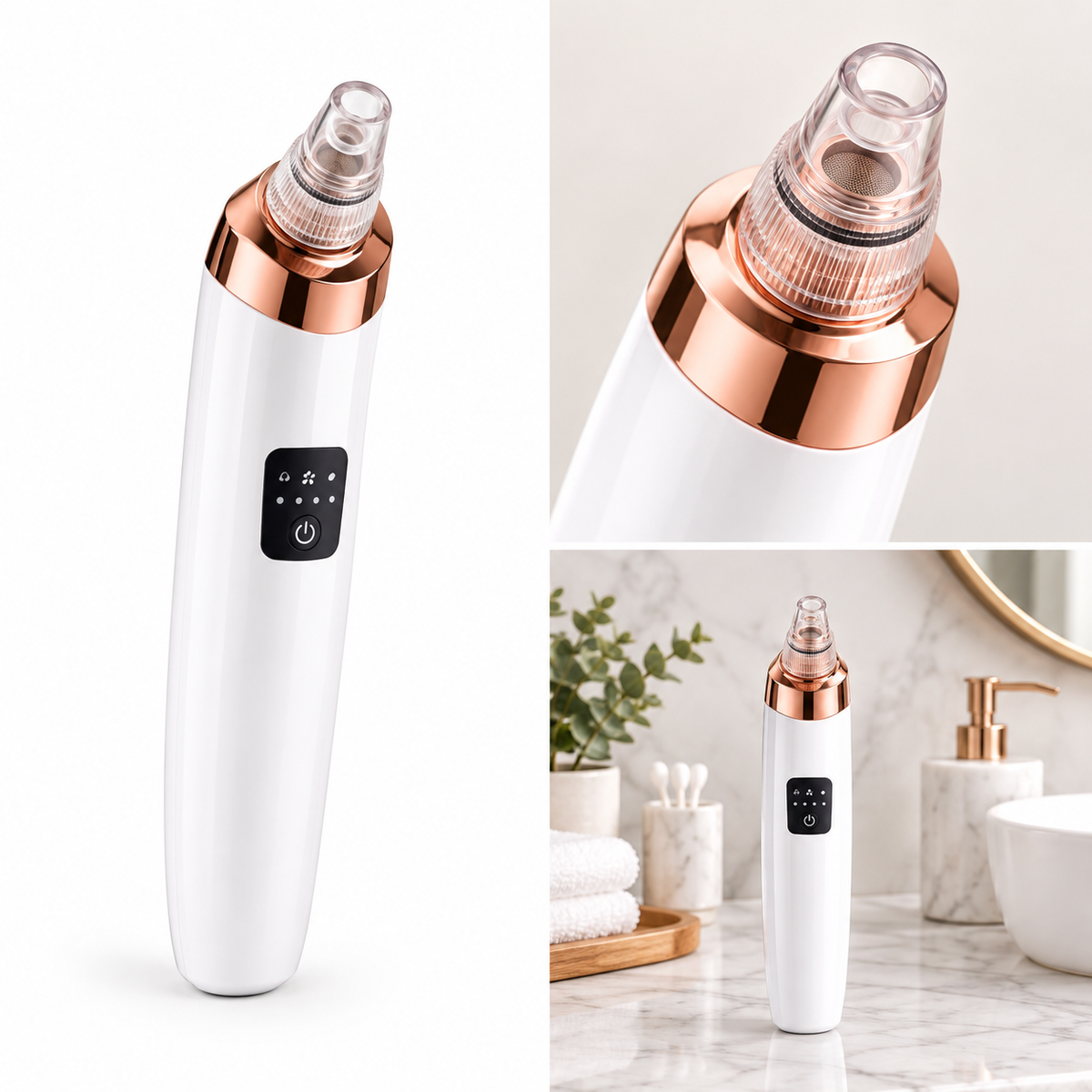 Derma suction Cleanser Blackhead Remover ABS White Gold